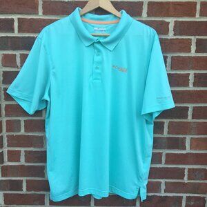 Columbia PFG Polo Shirt Mens Large Mint Green Omni-Shade